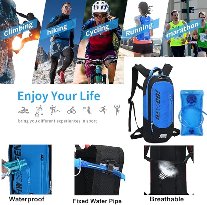 Croogo Hydration Packs,Hydration Backpack with 2L Hydration Bladder,Bicycle Daypack Waterproof Breathable Bag for Climbing