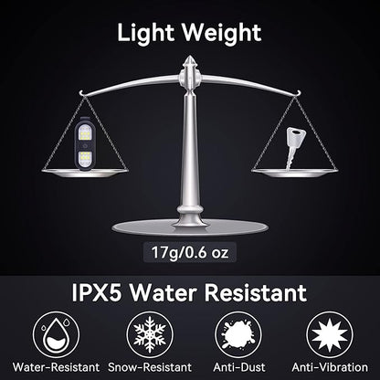 Clip on Flashlight, Running Light for Runners Rechargeable Safety Lights for Walking at Night Hands Free Flashlight Portable LED Work Light Warning Flashing Camping Hiking Walking Dog Black