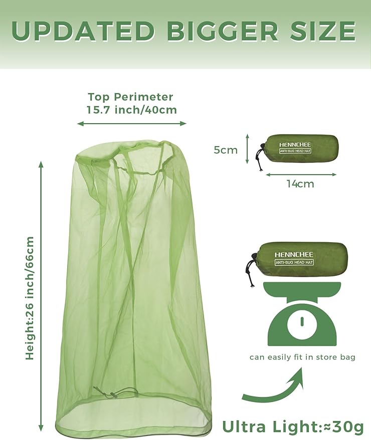 HENNCHEE Mosquito Suits for Adults, Mesh Net Bug Jacket Pant Suit, Outdoor Full Body Protection Mosquito Proof Clothing
