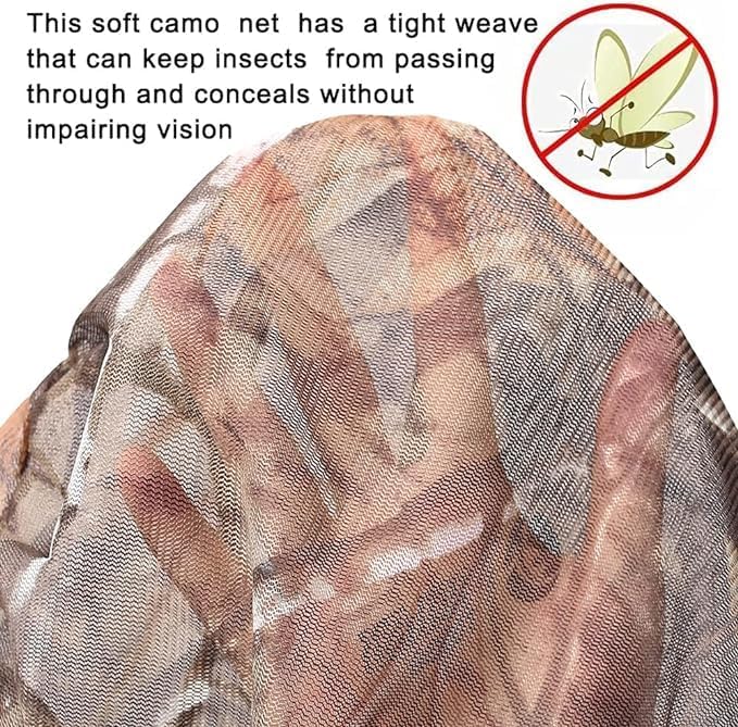 2 Packs Camo Mosquito Head Nets Gnats Face Netting for Any Outdoor Activities Works Over Most Hats