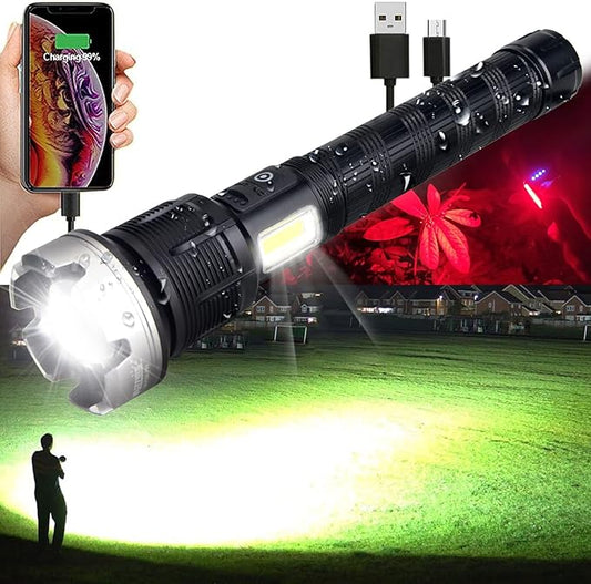 VASTFIRE Rechargeable Flashlights High Lumens 2000000 Zoomable 2023 Best Floodlight Spotlight Strobe Light Lanterns Brightest Flashlight for Emergencies Camping Power Outage Cars