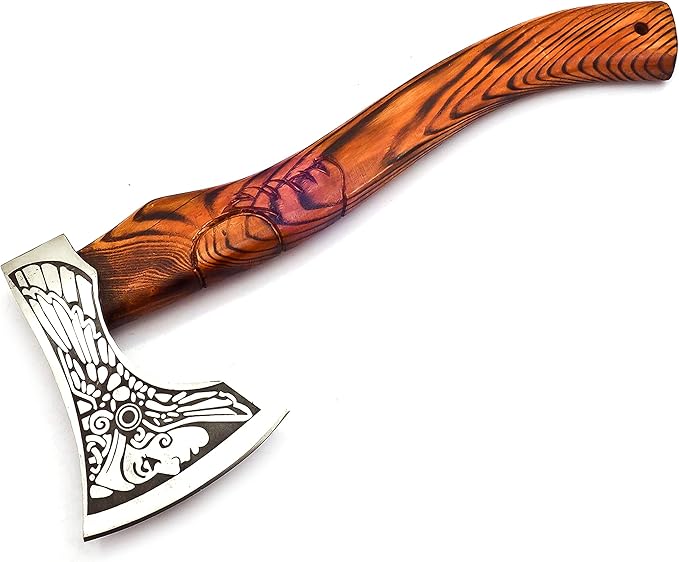 1095 Custom Handmade | Steel Corban Survival Axe | Custom Handmade | High-Carbon Steel | Blade | Camping | Outdoor Adventures | Survival Gear | Leather Sheath | Damascus Steel