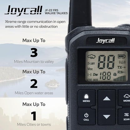 Long Range Walkie Talkies for Adult with NOAA Weather Alert Portable Walkie Talkies Rechargeable 22 Modifiable FRS Two Way Radios with Charger Cable &1400mAh Li-ion Battery (Black)