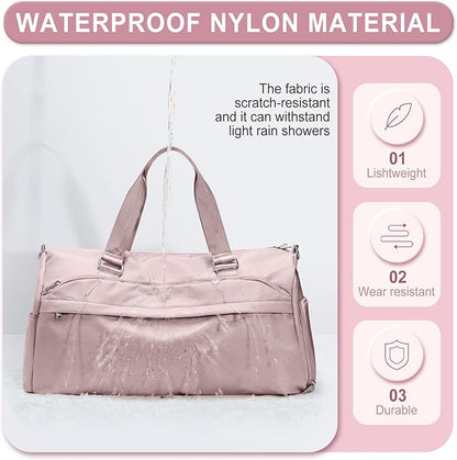 Gym Bag for Women Men, Sport Duffle Bag with Shoe Compartment, Waterproof Travel Shoulder Bag, Carry on Tote Bag for Workout, Yoga, Swimming