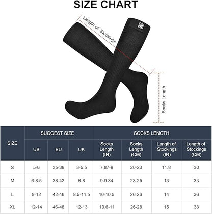 Heated Socks, Battery Rechargeable Electric Heating Socks, Thermal Warm Socks for Men Women Hiking Camping Winter Footwarmers
