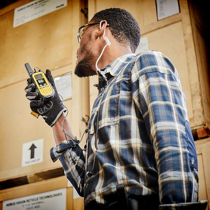 DEWALT DXFRS300 1 Watt Heavy Duty Walkie Talkies with Headsets - Waterproof, Shock Resistant, Long Range & Rechargeable Two-Way Radio with VOX (4 Pack) (2DXFRS300-SV1)