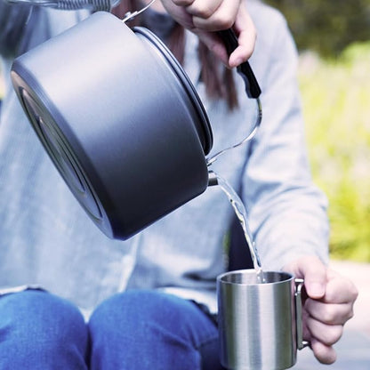 Bulin 2.2L Camping Kettle Set with 2 Cups Lightweight Aluminum Camp Tea Coffee Pot with 2 Stainless Steel Cups for Outdoor Camping Cookware Hiking Backpacking Kitchen Campfire and Picnic, Carrying Bag