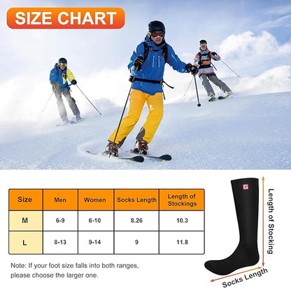 Svpro Rechargeable Electric Heated Socks for Men Women,Battery Powered Cold Weather Heat Socks, Outdoor Hunting Riding Camping Hiking Motorcycle Skiing Warm Winter Socks
