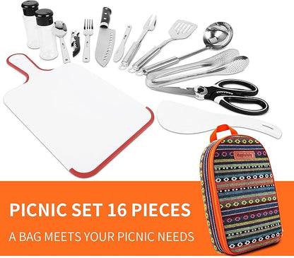 Camping Essentials Camping Accessories Gear Must Haves Camper Tent Camping Kitchen Rv Cooking Set Camping Cooking Utensils Set Supplies Gadgets Outdoor Stove Portable Picnic Gifts BBQ Stuff