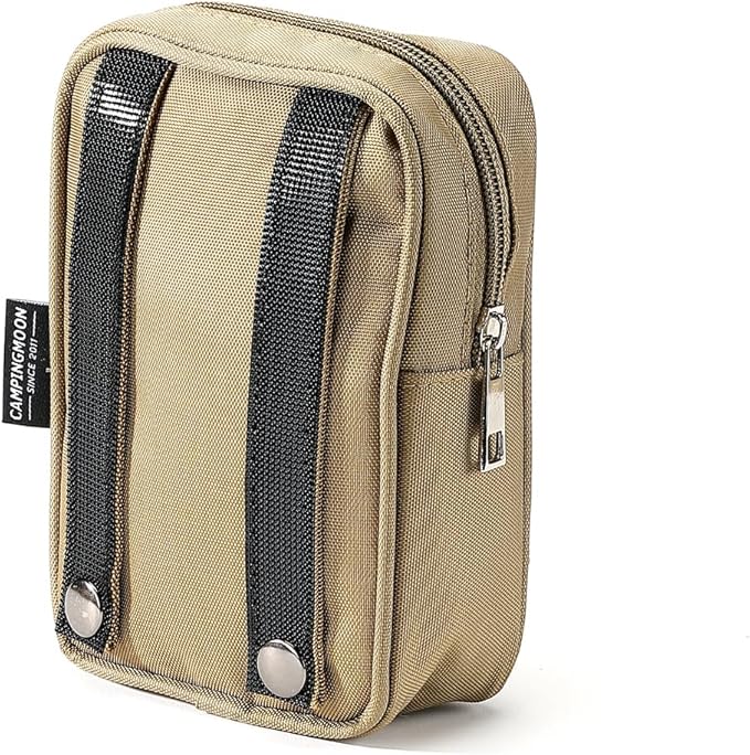CAMPINGMOON Tactical Molle EDC Pouch L 4.9'' x W 2.4'' x H 6.7'' Camping Storage Side Pocket for Table Chair Cot Field Rack Coyote BG-15