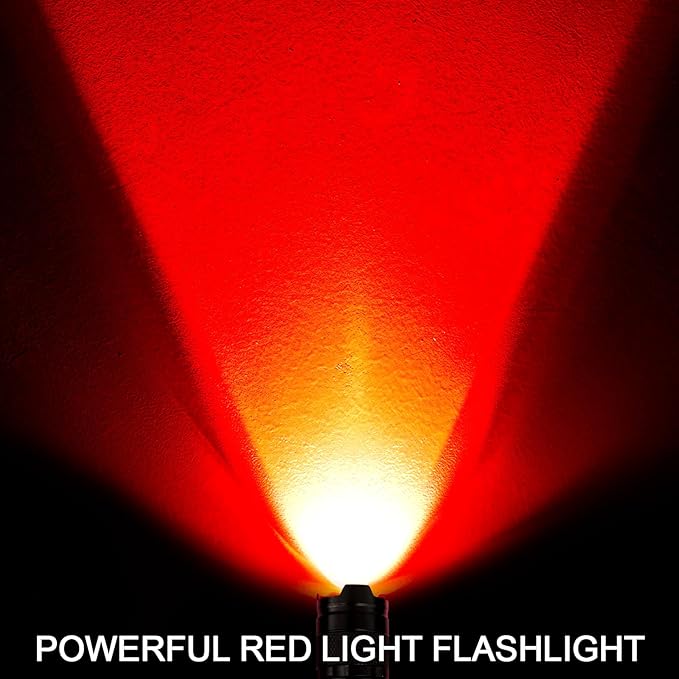 10 Pack Red Light Flashlight 3 Modes Red LED Flashlight Scalable Red Light Torch with Clip for Hunting Astronomy Night Observation and Outdoor Activities