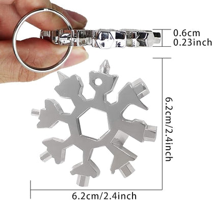 18-in-1 Snowflake Multi Tool, 4 Pack Stainless Steel Snowflake Bottle Opener/Flat Phillips Screwdriver Kit/Wrench, Durable and Portable to Take