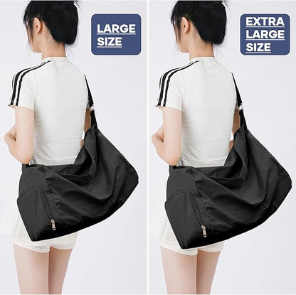 Small Gym Bag with Shoe Compartment, Workout Sport Duffle Bag for Women Travel, Waterproof Shoulder Overnight Bags Lightweight Carry on Tote Bags for Swim, Yoga, Dance