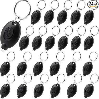 24 Pack Mini Led Flashlight Keychain Portable Ultra Bright Small Flashlight Key Ring for Outdoor Night Activities and Emergency Lighting (Color Set 2)