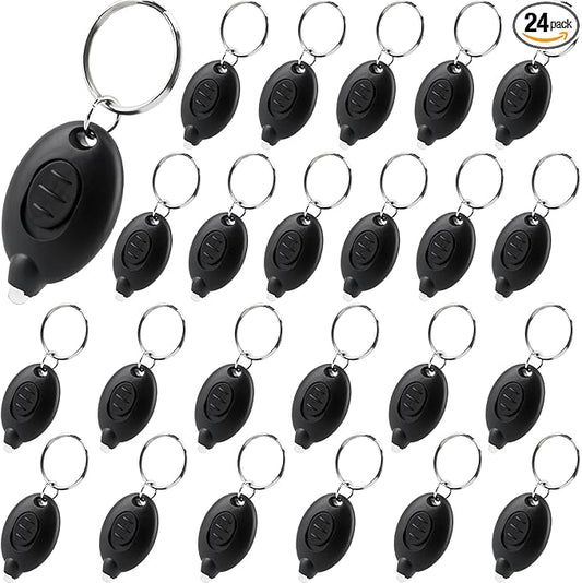 24 Pack Mini Led Flashlight Keychain Portable Ultra Bright Small Flashlight Key Ring for Outdoor Night Activities and Emergency Lighting (Color Set 2)