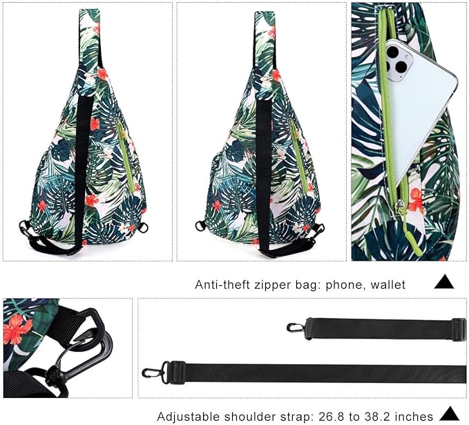 HUA ANGEL Crossbody Sling Bag for Men & Women Lightweight Waterproof Chest Shoulder Bag for Travel Hiking & Everyday Use
