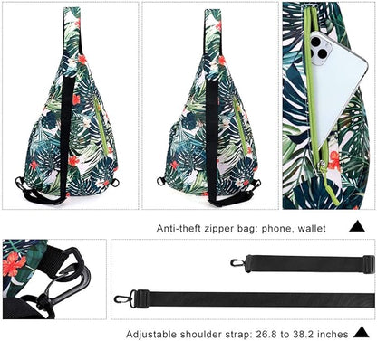 HUA ANGEL Crossbody Sling Bag for Men & Women Lightweight Waterproof Chest Shoulder Bag for Travel Hiking & Everyday Use