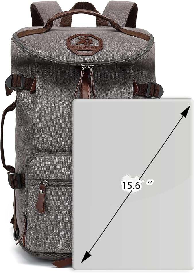Gym Duffle Bag Backpack 4-Way Vintage canvas with Shoes Compartment for travel Sport Hiking laptop (Vintage grey) “X-Large