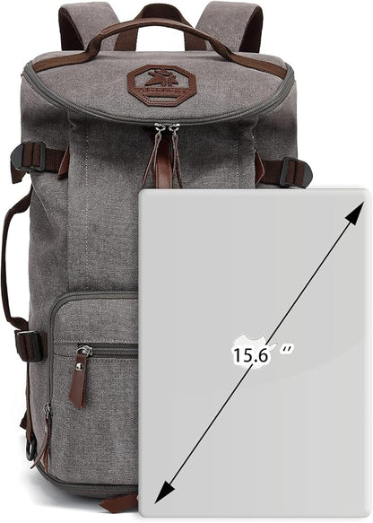 Gym Duffle Bag Backpack 4-Way Vintage canvas with Shoes Compartment for travel Sport Hiking laptop (Vintage grey) “X-Large