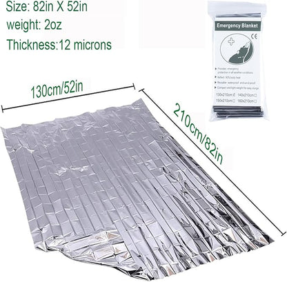 Emergency Mylar Thermal Blankets, Designed for Outdoors, Survival Reflective Thermal First Aid Foil Blanket
