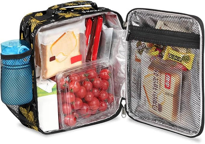 cfpolar Insulated Lunch Bags Animal Bee Letter Quote Lunch Box for Men Boys Girls Reusable Mini Cooler Lunch Tote Lunchbox Thermal Meal Tote Kit with Shoulder Strap for Work School Picnic