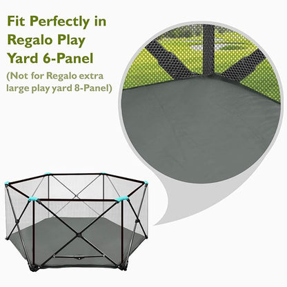 Playpen Mattress, Compatible with Regalo My Play Play Yard, Self Inflatable Comfortable with Carry Case - Dark Grey