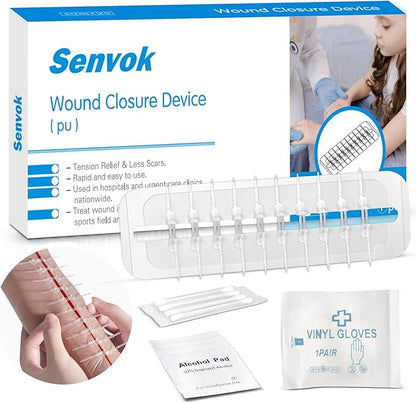 Large Butterfly Bandages for Extra Large Wounds | FSA/HSA Eligible Steri Strips Wound Closure - Surgical-Grade Stitch-Free Laceration Repair & Rapid Hemostasis, Emergency First Aid Care