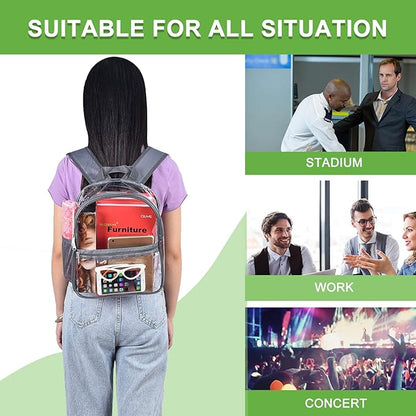Oraben Clear Backpack for Stadium Events Stadium Backpack Waterproof 12x6x12 Clear Bag for Adult Concert Sport Work