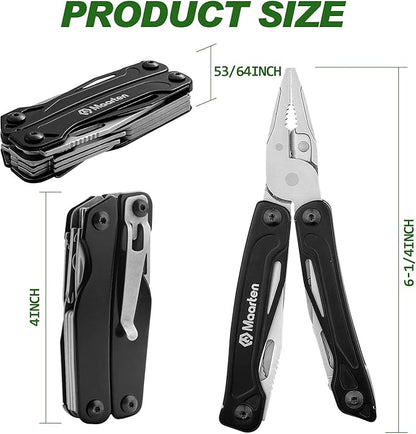 13-In-1 Multitool with Safety Locking, Professional Stainless Steel Multitool Pliers Pocket Knife, Bottle Opener, Screwdriver with Nylon Sheath for Outdoor, Survival, Camping, Hiking