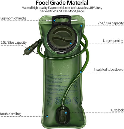 1/2/4/8 Pack Hydration Bladder, 1.5L/2L/2.5L/3L Water Reservoir, Leakproof Water Bladder Hydration Pack, Large Opening Water Storage Bladder Bag, for Cycling Hiking Camping