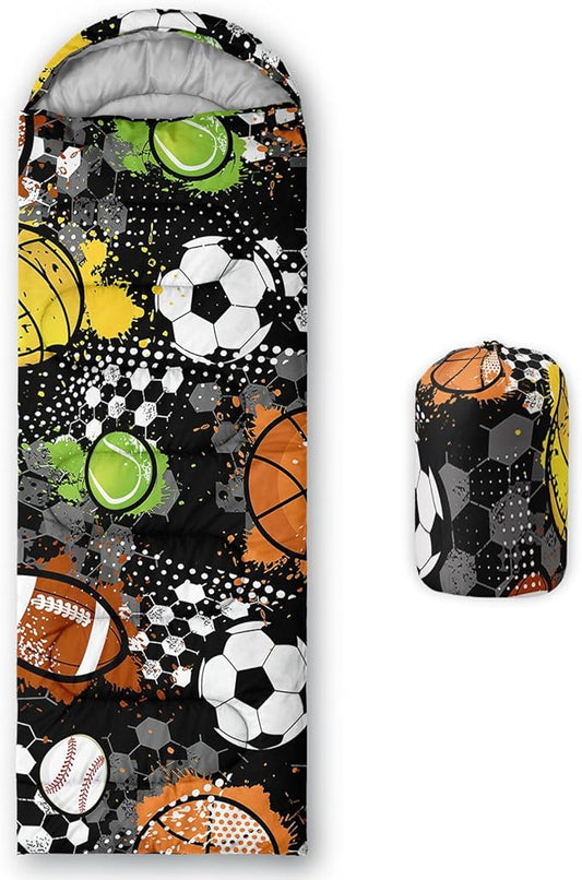 Kids Sleeping Bag for Boys Girls,Cute Puppy Print-Lightweight Warm Portable Outdoor Indoor-Waterproof Cold Weather Resistant Sleeping Bag for Camping Hiking