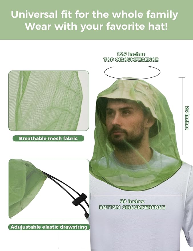 HENNCHEE Mosquito Suits for Adults, Mesh Net Bug Jacket Pant Suit, Outdoor Full Body Protection Mosquito Proof Clothing