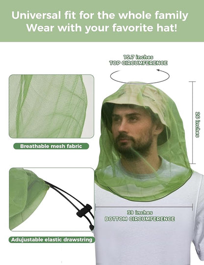 HENNCHEE Mosquito Suits for Adults, Mesh Net Bug Jacket Pant Suit, Outdoor Full Body Protection Mosquito Proof Clothing
