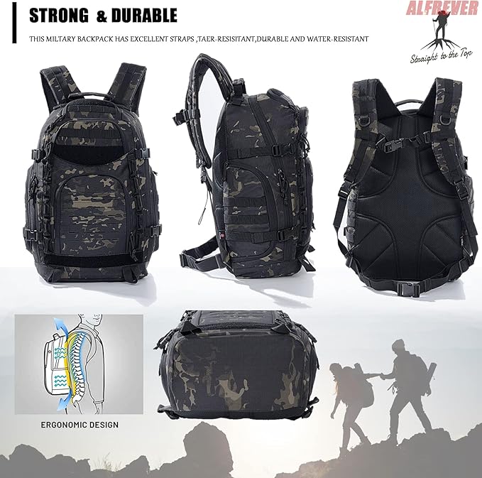 38L Military Tactical Backpack Men Assault Pack Bag|Army Backpacks|Large Camping Hiking Rucksack Daypack for Outdoor