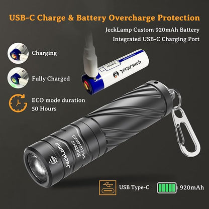 Rechargeable Mini Flashlight with Magnetic Tail, 800 High Lumens Bright Small Flashlight, IP68 Waterproof EDC Flashlight, 5 Modes Keychain Flashlight for Camping Hiking