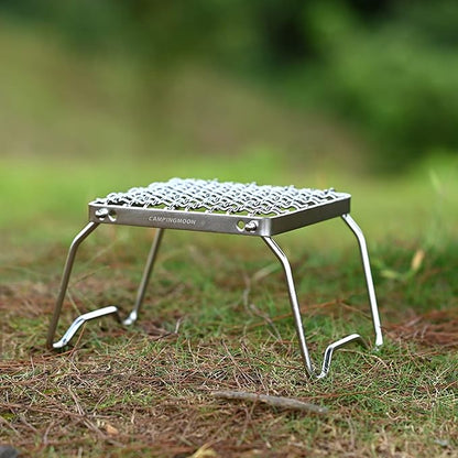 CAMPINGMOON Portable Folding Camping Campfire Grill over Fire Split Stoves 304 Stainless Steel (ZJP 1011)