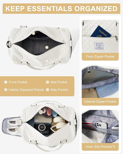 Gym Bag Womens,Travel Duffel Carry on Bag Sport Tote Bag Weekend Overnight Bag