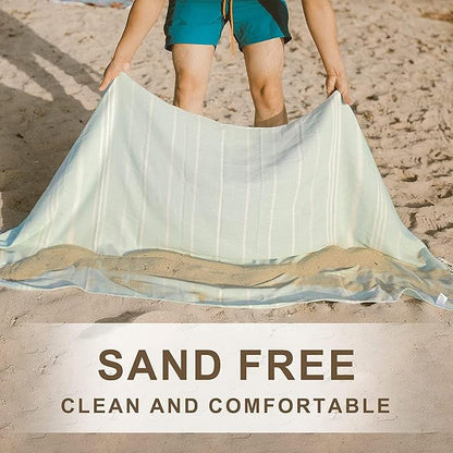 2 Packs Turkish Beach Towel Pool Swim Towels Extra Large Sand Free Quick Dry Absorbent Cloud Thin Long Wide Clearance Oversized Women Adult Beach Gifts Gear Stuff Necessities Thing Items Xlarge Xl Big