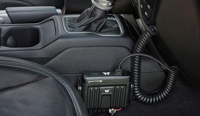 Midland – MXT275 Jeep® Branded MicroMobile® GMRS Radio – 15 Watts Two-Way Radio with Integrated Control Microphone – Overland Tractors Detachable External Magnetic Mount Antenna - 8 Repeater Channels