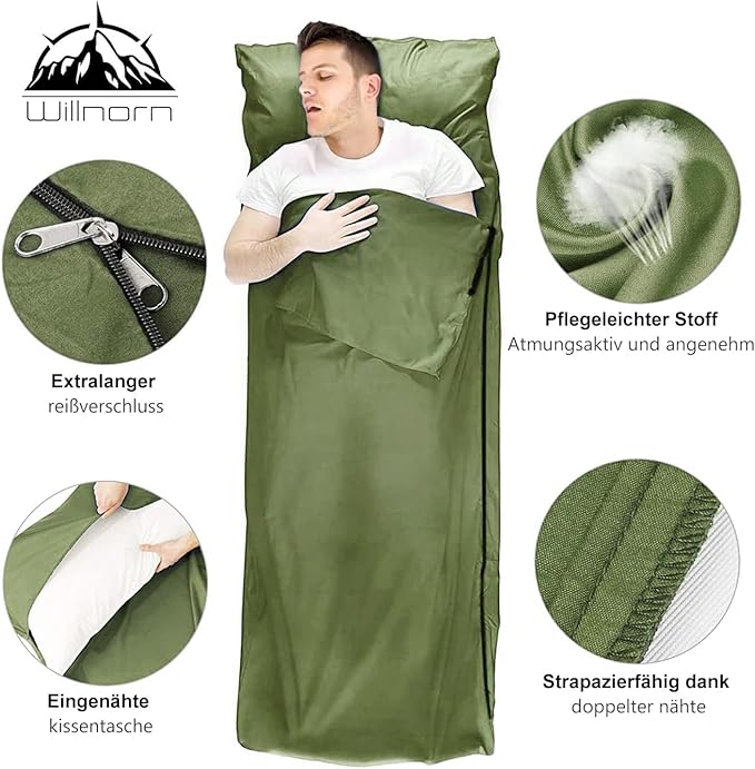 Sleeping Bag Liner,Travel Sheets & Adult Sleep Sack for Backpacking,Hotels & Hostels,Lightweight Single Camping Sleeping Bag Liners for Travel