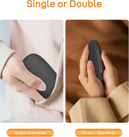 Hand Warmers Rechargeable, Electric Reusable 5000mAh Single Sided or Double Sided Heating Battery Pack for Football Winter Camping Fishing Skiing, Great Gift for Women and Men