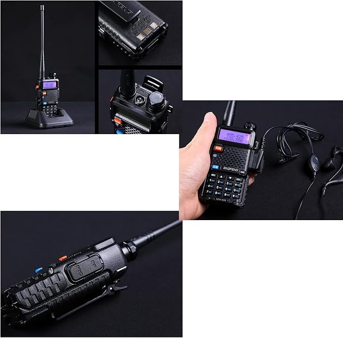 Ham Radio UV-5R 8W Radio 2 Pack, Long Range Handheld Ham Radio (UHF & VHF), UV5R Dual Band Two-Way Radio with Rechargeable 1800mAh Battery and Programming Cable