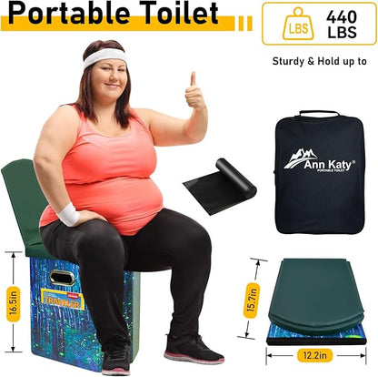 Portable Toilet with Pop Up Privacy Tent,XL Large Portable Toilet for Adults, Outdoor Camping Shower Tents Changing Room Emergency Folding Toilet Tent Kit with Carry Bag for Camping/Hinking…