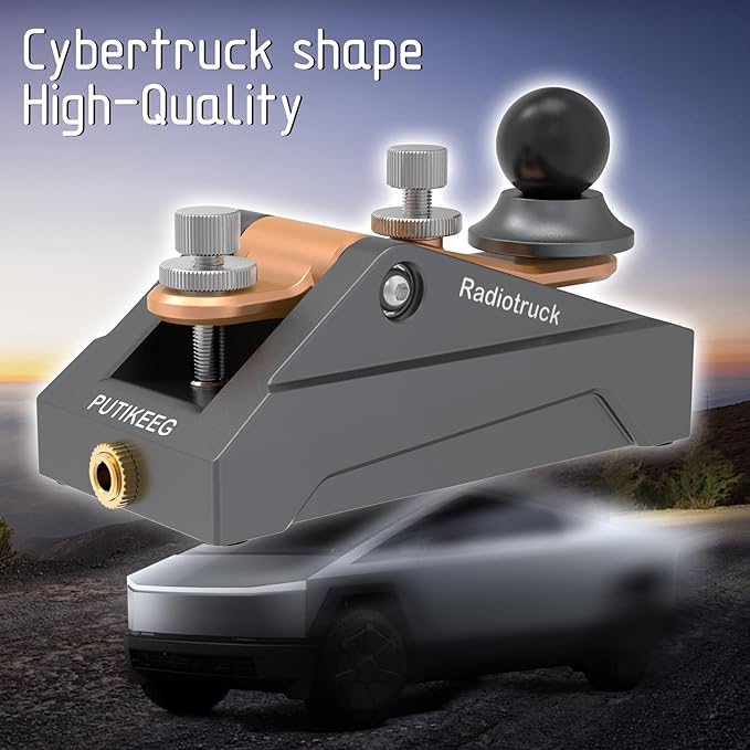 CW Telegraphy Key Auto Morse - Radio HAM Send Telegram Key Lambic Single Paddle Transmission Morse Code Key with Aluminum Alloy Body Base