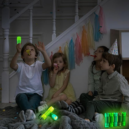KunHe 60 Pack Glow in Dark Flashlights Fluorescent Small Mini LED Flashlight COB Flashlights for Kids Bulk flashlights Batteries Included Best Gift for Kids Night Party Favors in 5 Colors