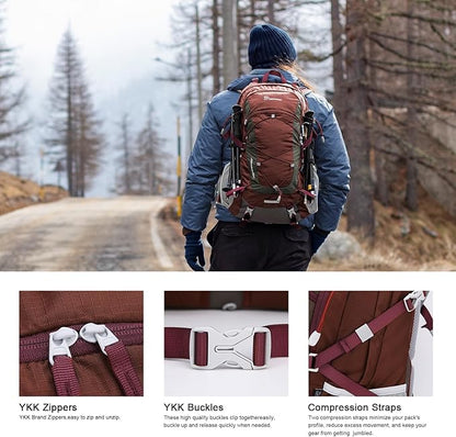 MOUNTAINTOP 40L Hiking Backpack Travel Daypack with Rain Cover for Outdoor Backpacking, Camping