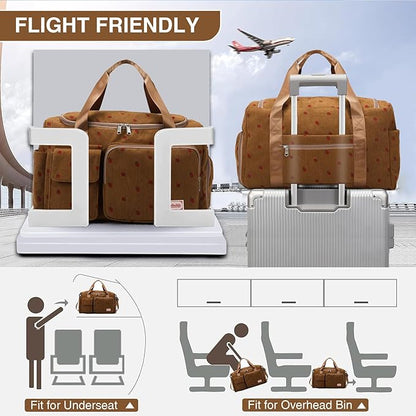 Small Gym Bag for Women, Travel Duffle Bag Carry On Weekender Bag with Shoe Compartment