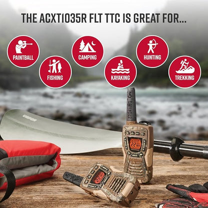 Cobra ACXT1035R FLT Waterproof Walkie Talkies - Rechargeable, Floats, 22 Channels, Long Range 37-Mile Two-Way Radio Set (2-Pack)