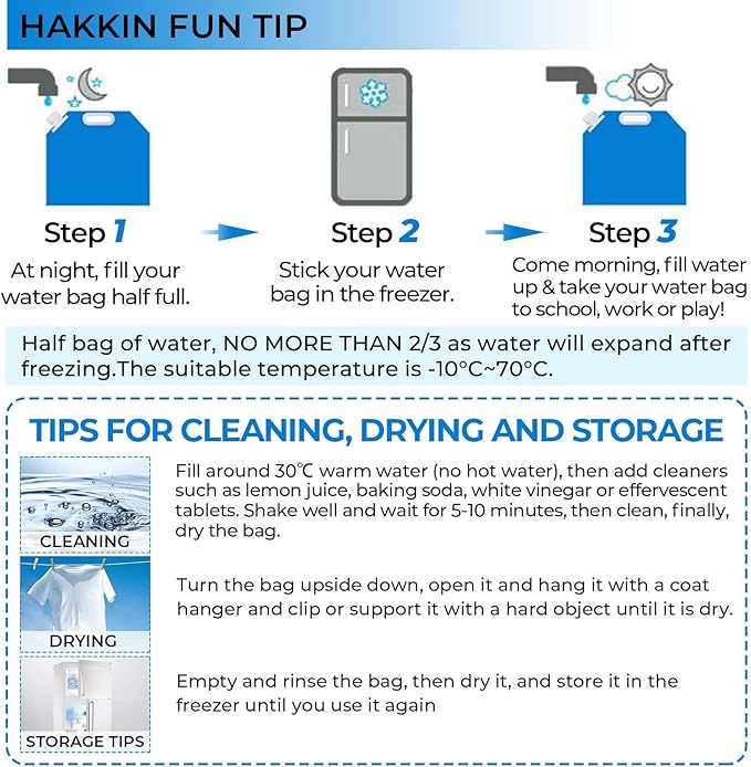 Hakkin Collapsible Water Tank Container 4 Pack 1.3 Gallon/5L, No-Leak Freezable Portable BPA Free Food Grade Plastic Storage Jug for Camping, Hiking, Travel, Emergency Survival Kit Bonus 2 Pcs Caps