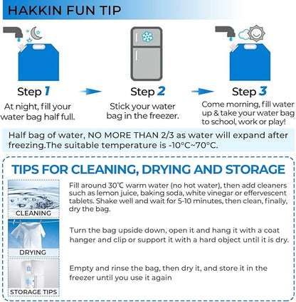 Hakkin Collapsible Water Tank Container 4 Pack 1.3 Gallon/5L, No-Leak Freezable Portable BPA Free Food Grade Plastic Storage Jug for Camping, Hiking, Travel, Emergency Survival Kit Bonus 2 Pcs Caps